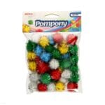 Pompony metalizowane 40szt. Średnica 20mm. Mix kolorów *0259*