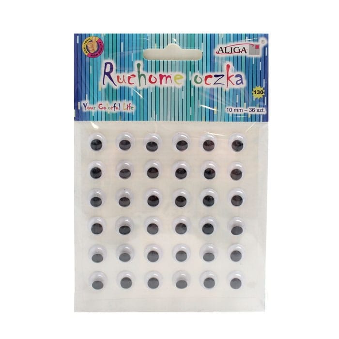 RUCHOME OCZKA 10mm:36szt MT-6406 blister*6831* RUCHOME OCZKA 10mm/36szt MT-6406 blister*6831* - obrazek 1