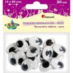 Ruchome oczka samoprzylepne owalne 15x20mm/20szt. *5312*