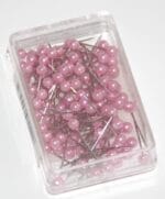Szpilki ozdobne perłowe różowe 100szt. Rozmiar 22mm. *0497*