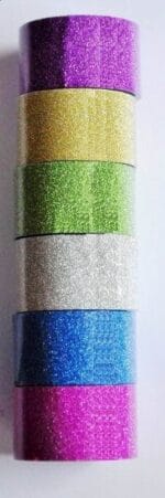 TAŚMA Z BROKATEM MIX KOLORÓW 6SZT 18mmx1m TBS-MIX*5360*