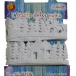 Taśma filcowa z motywem świątecznym białe choinki 3cm x 2m. *6563*