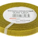 Wstążka brokatowa 12mmx22m WB12-1 złota *5834*