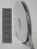 Wstążka brokatowa srebrna 12mm/32m. *7981*