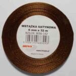 Wstążka satynowa brązowa 6mm/32m. *3243*