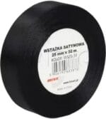 Wstążka satynowa czarna 25mm/32m. *3878*