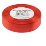 Wstążka satynowa czerwona 25mm/32m. *3786*