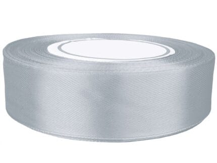 Wstążka satynowa srebrna 25mm/32m. *7127*