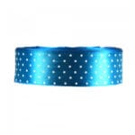 Wstążka satynowa w białe kropki 25mm/22m WSK25-40 niebieski *2277*
