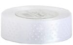 Wstążka satynowa w białe kropki 25mm/22m biała WSK25-1 *2185*