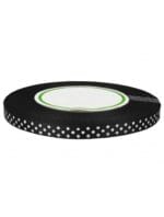 Wstążka satynowa w białe kropki 6mm/22m czrna WSK6-39 *2048*