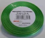 Wstążka satynowa zielona 6mm/32m. *3274*