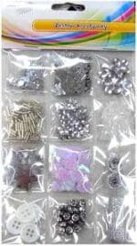 Zestaw kreatywny 12 wzorów srebrny *1133*