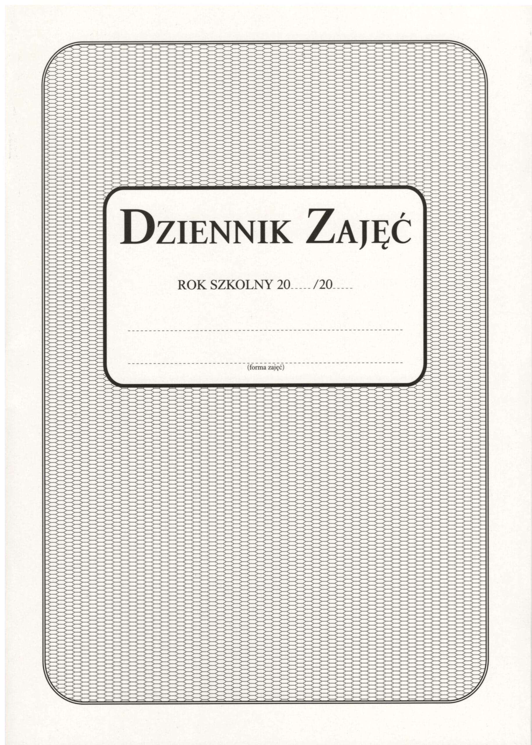 Dziennik zajęć. Format A4. 36 stron. Lista dla 50 uczniów. Biała okładka kartonowa z nadrukiem plas Dziennik zajęć. Format A4. 36 stron. Lista dla 50 uczniów. Biała okładka kartonowa z nadrukiem plas - obrazek 1