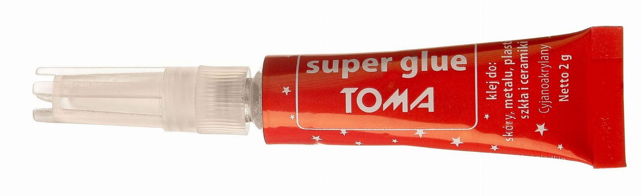 Klej uniwersalny SUPER KLEJ TOMA, cyjanoakrylanowy 2g, przezroczysty *6013* Klej uniwersalny SUPER KLEJ TOMA, cyjanoakrylanowy 2g, przezroczysty *6013* - obrazek 1