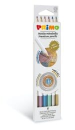 Kredki ołówkowe PRIMO Premium 6 kolorów metalizujących O 3,8 mm 5252MINAB6M *9571*