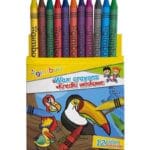 Kredki świecowe woskowe GIMBOO, 12szt., 8mm, mix kolorów 17242529-99 *1045*