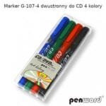 Marker/foliopis permanentny dwustronny CD/DVD cienkie 4 kolory G-107-4 *7253*