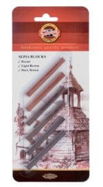 PROMO Zestaw 6 szt kwadratowych sztyftów w 3 odcieniach sepii *7426*