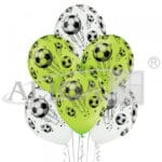 Balony Football kolor biało-zielony mix 6szt /30cm BN06-258 *1314*