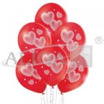 Balony czerwone nadruk jednostronny serca 6szt/27cm BNS06-099*4598* - obrazek 3
