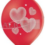 Balony czerwone nadruk jednostronny serca 6szt/27cm BNS06-099*4598*