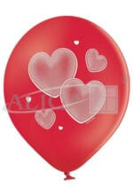Balony czerwone nadruk jednostronny serca 6szt/27cm BNS06-099*4598*