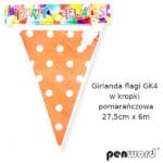GIRLANDA FLAGI GK4 W KROPKI POMARAŃCZOWA 27,5cmx6m*1862*