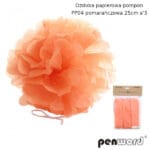 OZDOBA PAPIEROWA POMPON PP04 POMARAŃCZOWA 25cm a'3 *8985*