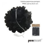 OZDOBA PAPIEROWA POMPON PP08 CZARNA 25cma'3 *9029*