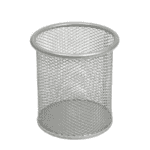 Przybornik metalowy na biurko kubek okrągły srebrny 8244-S*3623*9710*