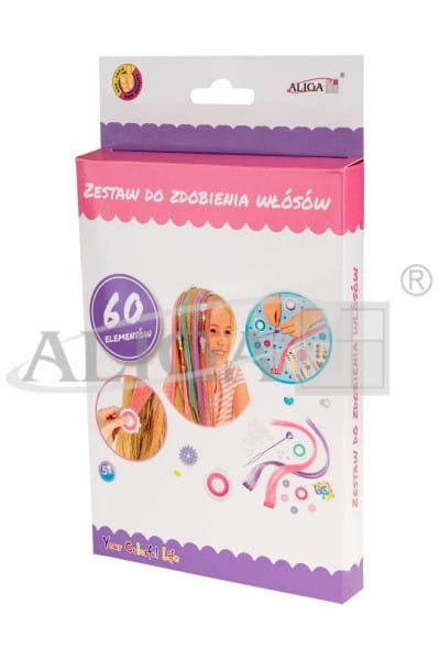 Zestaw do zdobienia włosów zawierający 60 elem. KW-0369 *0369*