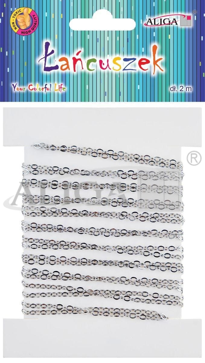 ali3605 Łańcuszek ZWB-3605 w kolorze srebrnym, rozm. 2,5mm, dł. 2m *3605* - obrazek 1