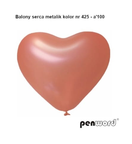 pol5228 BALONY SERCA METALIK KOLOR CZERWONY NR 425 - 100szt 100/25228*5228* - obrazek 1