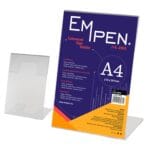 Stojak plakatowy TYP L A4 PIONOWY BERITO plastikowy, transparentny*0774*
