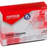 Spinacze trójkątne OFFICE PRODUCTS, 25mm, 100szt., srebrne