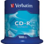 Płyta CD-R VERBATIM, 700MB, prędkość 52x, cake, 100szt., ekstra ochrona