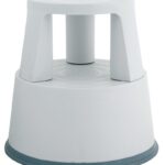 Taboret biurowy Q-CONNECT, mobilny, plastikowy, szary