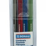 Cienkopis DONAU D-Fine, 0,4 mm, 4 szt., mix kolorów (pakiet 10 opakowań)