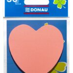 Bloczek samoprzylepny DONAU, 1x50 kart., serduszko, zawieszka, jasnoróżowy