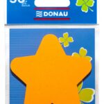 Bloczek samoprzylepny DONAU, 1x50 kart., gwiazdka, zawieszka, pomarańczowy