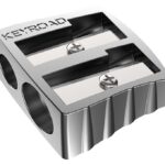 Temperówka KEYROAD Metal, aluminiowa, podwójna, pakowana na displayu, srebrna