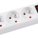 Przedłużacz OFFICE PRODUCTS, 3 gniazda, 3m, z uziemieniem i wyłącznikiem, biały