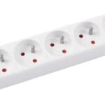 Przedłużacz OFFICE PRODUCTS, 6 gniazd, 5m, z uziemieniem i wyłącznikiem, biały