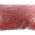 Gumki recepturki OFFICE PRODUCTS, średnica 80mm, 1,5x1,5mm, 60% kauczuku, 1000g, zgrzewka, czerwone