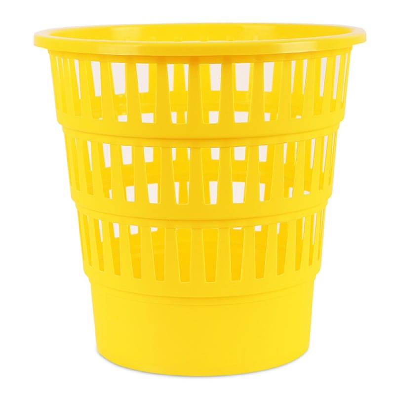 Kosz na śmieci OFFICE PRODUCTS, ażurowy, 16l, żółty - obrazek 1