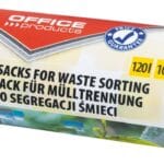 Worki na śmieci domowe OFFICE PRODUCTS, do segregacji plastiku, mocne (LDPE), 120l, 10szt., żółte