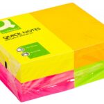 Bloczek samoprzylepny Q-CONNECT Rainbow, 127x76mm, 4x3x100k, neon, mix kolorów