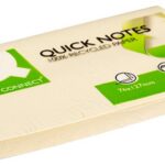 Bloczek samoprzylepny Q-CONNECT 100% Recycled, 127x76mm, 100 kart., żółty