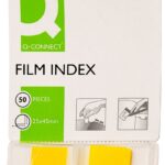 Zakładki indeksujące Q-CONNECT, PP, 25,4x43,7mm, 50 kart., żółte
